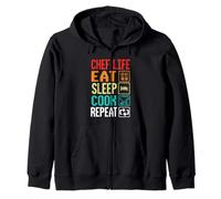 Chef Life Eat Cook Repeat Funny Cooking Chefs Lover Sweat à Capuche