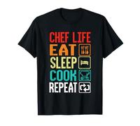 Chef Life Eat Cook Repeat Funny Cooking Chefs Lover T-Shirt