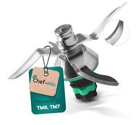 Chef-Mix Lama di miscelazione di ricambio per Vоrwerk Thermоmix Lama TM6 TM7 - Lama di ricambio in acciaio inox con anello di tenuta per robot da cucina TM6 TM7