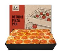 Chef Pomodoro - Plaque à Pizza Rectangulaire Style Detroit - Plaque Four et Moule Pizza en Aluminium Anodisé (35 x 25 cm)