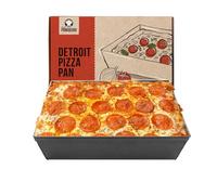 Chef Pomodoro - Plaque à Pizza Rectangulaire Style Detroit - Plaque Four et Moule Pizza en Aluminium Anodisé (25 x 20 cm)