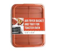 Chef Pomodoro Plat À Friture Au Four Antiadhésif En Cuivre, Kit Panier De Friture En Deux Pièces Pour Une Cuisson Croustillante (Rond - Large) (Rectangulaire - Grand)