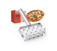 Chef Pomodoro Rouleau à pâte à pizza en acier inoxydable (21 x 14,5 cm, longueur des pointes 7 mm) - Premium Pizza Docker, Dough Docker, Pizza Dough Docker, Pizza Docker Roller