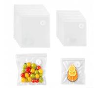 Chef Preserve Lot de 30 sacs d'emballage sous vide réutilisables avec valve d'air, sacs d'emballage sous vide pour la préparation des repas, sacs de stockage des aliments (transparents, 10 S + 10 l)