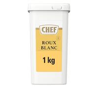 CHEF - Roux Blanc Déshydraté - Sauces Roux et Béchamel - Sans Sel - 1kg | Liaison instantanée pour sauces et béchamel - Dosage précis en granulés - Aide culinaire et Gain de Temps