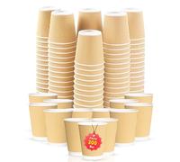 CHEF ROYALE Lot de 300 tasses à café jetables en papier kraft ondulé de 237 ml pour boissons chaudes et froides - Tasses à café isothermes pour boissons chaudes et froides - Gobelets à café
