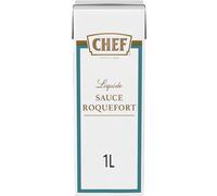 CHEF - Sauce Roquefort Liquide - Onctueuse Prête à l'Emploi - Brique de 1L