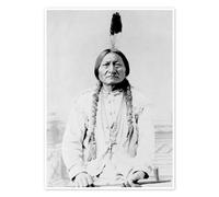 Chef Sitting Bull Poster 13 x 18 cm Noir et blanc Tableaux Décoration murale