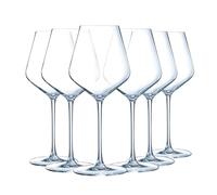 Chef & Sommelier Verre à Vin Distinction 38 cl Lot de 6 | Verre transparent résistant, verre à pied pour dégustation, compatible lave-vaisselle, fabriqué en France
