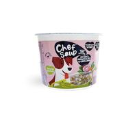 Chef Soup PF40103 Soupe instantanée pour chiens de porc avec morceaux de jambon, épinards et carottes, 25 g = portion de 200 g pour chiens de petite et moyenne taille jusqu'à 20 kg, prête en 1 minute