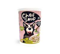Chef Soup PF40203 Soupe instantanée pour chiens de porc avec morceaux de jambon, épinards et carottes, 50 g = portion de 400 g pour chiens à partir de 20 kg, prête en 1 minute