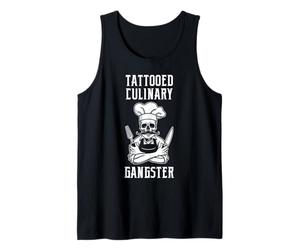 Chef Tatoué Culinary Gangster Skull Graphic Débardeur