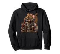 Chef Viking Assis Drakkar Guerrier Nordique Art Sweat à Capuche