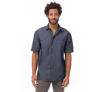 Chef Works B074-S Detroit Chemise à manches courtes en denim, S, bleu
