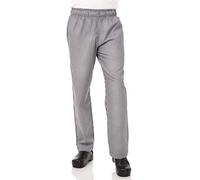 Chef Works Baggy Pantalon de cuisine mixte, XXL, Petit motif à carreaux noirs, Tour de taille : 46-48 pouces, Polycoton, Pantalon de chef pour hommes et femmes, 3 poches, A026-XXL
