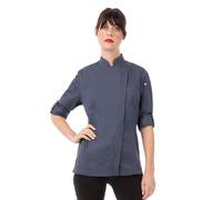 Chef Works Coat Manteau de Chef Hartford pour Femme, Bleu