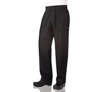 Chef Works Essential Pantalon de Chef Ample avec Fermeture éclair, Noir, M Homme