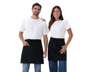 Chef Works Lot de 2 tabliers de serveur demi-bistrot unisexe - Noir - Taille unique