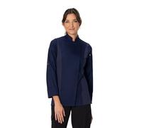 Chef Works Manteau de chef Hartford pour femme, bleu marine, Medium