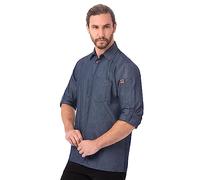 Chef Works Skl001-ibl-m Detroit à manches longues Denim Chemise, Medium, Bleu