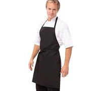Chef Works Apkblblk0 Tablier à bavette, Noir, Taille Unique Mixte