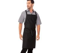 Chef Works Tablier à bretelles croisées dans le dos unisexe, Noir, taille unique