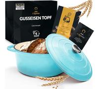 Chefarone Cocotte en Fonte Émaillée 26 cm (4,7 L) - Marmite avec Couvercle Compatible Induction et Four - Fonte de Qualité Supérieure - Idéale pour Pain, Ragoûts, Rôtis et Plats mijotés