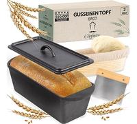 Chefarone Moule à pain en fonte avec couvercle - Moule à pain et gâteau avec instructions pour la cuisson - Moule à pain rectangulaire - 35 x 13,5 x 12,5 cm