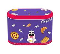 Chefclub Kids - Boîte à Farine Métal Violet 1,5 kg - Rangement Cuisine Ludique pour Enfants - Couvercle Hermétique - Compatible Tasses Doseuses Chefclub - Accessoire Pâtisserie Dès 4 Ans