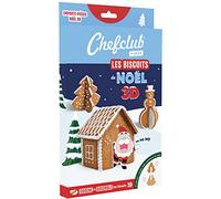 Chefclub Kids - Coffret Emporte-Pièces Biscuit De Noël 3D - Cuisine Enfant - Thème Sapin, Chalet et Bonhomme de Neige - Livre de Recettes + Vidéos - Patisserie Ludique en Famille - Cadeau Dès 4 Ans +