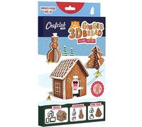 Chefclub Kids Emporte-pièces 3D en pain d'épice - Cuisine pour enfants - Thèmes de Noël - Moules sapin, maison et bonhomme de neige - Loisirs créatifs - Recette par code QR - Pâtisserie ludique