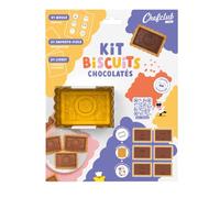 Chefclub Kids - Kit Biscuit chocolatés pour Enfants - Dès 4 Ans | Moule à Chocolat en Silicone + Emporte-Pièce Métal + Recette Illustrée - Kit cuisine enfant - Cadeau enfant 4 ans