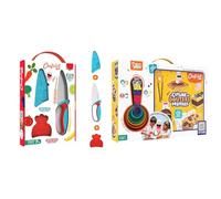 Chefclub Kids - Kit Couteau Sécurisé +Coffret Je Cuisine Mes Goûters Préférés - Livre 25 Recettes -Tasses Doseuses Incluses - Apprentissage Cuisine Enfants - Ustensile Ergonomique - Idée Cadeau 4 Ans+