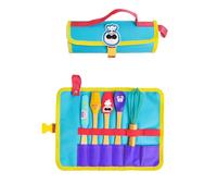 Chefclub Kids - Kit Mini-Ustensiles de Cuisine pour Enfants - Trousse de Rangement avec Fouet, Spatule, Cuillère, Maryse et Pinceau - Matériaux Sans BPA - Apprentissage Ludique - Dès 4 Ans
