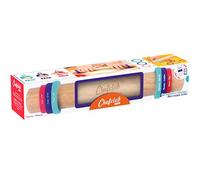 Chefclub Kids - Rouleau à Patisserie Pour Enfants avec Anneaux Ajustable - 3 Tailles d'Anneaux - Ustensile de Cuisine - Ebook de Recettes Inclus - Matériaux Durable - Entretien Simple - Idée Cadeau