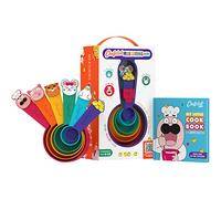 Chefclub Kids - Tasses à Mesurer Enfant Set Cuisine - 6 Tasses Colorées + Livret Recettes Illustrées - Recettes Faciles Enfant - Kit Pâtisserie & Activités Cuisine - Jeu Éducatif Cadeau 4-10 Ans