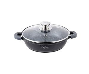 Cheffinger Couvercle de casserole Ø 32 cm - Revêtement en marbre - Noir