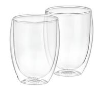 Cheffinger Lot 2 Verres pour Boissons 350ml en Verre Borosilicate Transparent