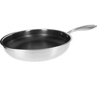 Cheffinger, poêle premium en acier inoxydable avec revêtement antiadhésif en nid d'abeille 28cm, argent