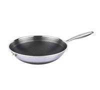 Poêle Wok Inox Premium avec Intérieur Antiadhésif en Nid d'Abeille 32cm Cheffinger Argent Argent G