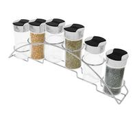Cheffinger Set 6 Bocaux 90ml avec Support Inox pour Rangement Epices
