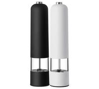 Cheffinger Set de 2 Moulins à Sel / Poivre Électriques Réglables Blanc / Noir