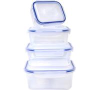 Cheffinger, set de 4 boîtes de rangement empilables et compactes, transparent