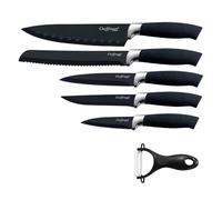 Cheffinger, set de 6 couteaux avec lame en acier inoxydable et boîte magnétique, noir