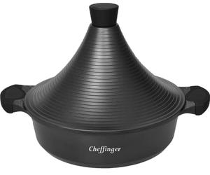 Cheffinger Tajine en fonte d'aluminium - Diamètre : 28 cm - Cuit-vapeur - Noir - CF-TAJ28