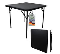 CHEFGASTRO Table de Balcon Pliante | HxLxP 74x86x86 cm | pour 4 Personnes | Plastique résistant aux intempéries | Noir