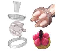 Chefinov - Set Multidouille Onyx - 5 douilles Saint Honoré - Douilles pâtisserie - Une seule pression le décor est réalisé. Fabriqué en France