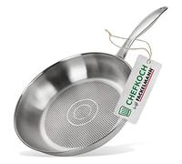 Chefkoch poêle Ø28 cm München avec fond alvéolé - Poêle en acier inoxydable de haute qualité - Convient pour tous les types de feux (y compris l'induction)
