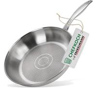Chefkoch Poêle Ø28 Cm München Avec Fond Alvéolé - Poêle En Acier Inoxydable De Haute Qualité - Convient Pour Tous Les Types De Feux (Y Compris L'Induction)