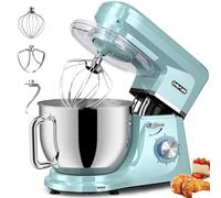 CHeflee 2000W Robot Patissier 7,2 L,Robot Pâtissier,avec Crochet Pétrisseur,Batteur,Fouet à Fil,Protection contre les éclaboussures,Bol d'Acier Inoxydable,6+P Vitesses Robot Pétrin Professionnel